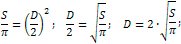 Diameter of a circle formula