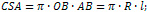 formula for curved surface area of a cone
