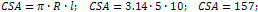 curved surface area of a cone is 157 cm²