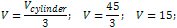 the volume of the cone is 15 cm³