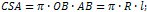 formula for curved surface area of a cone