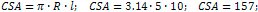 curved surface area of a cone is 157 cm²