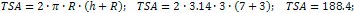 total surface area of the cylinder is 188.4 cm²