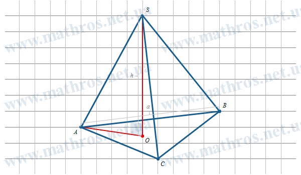 height of a regular triangular pyramid