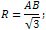 formula for the radius R of a circle inscribed around an equilateral triangle