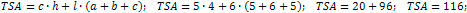 the area of a triangular prism is 116 cm²