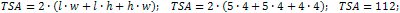 the area of the parallelepiped is 112 cm²