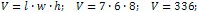 the volume of a rectangular parallelepiped is 336 cm³