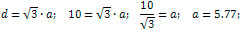 the sides of a cube are 5.77 cm