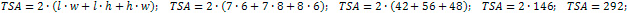 the surface area of a rectangular parallelepiped is 292 cm²