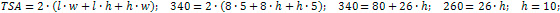 the height of the parallelepiped is 10 cm