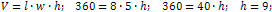 the height of the parallelepiped is 9 cm