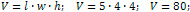 the volume of a rectangular parallelepiped is 80 cm³