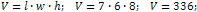 the volume of a rectangular parallelepiped is 336 cm³