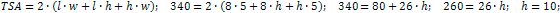 the height of the parallelepiped is 10 cm