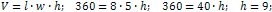 the height of the parallelepiped is 9 cm
