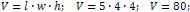 the volume of a rectangular parallelepiped is 80 cm³