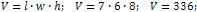the volume of a rectangular parallelepiped is 336 cm³