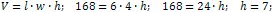 the height of the parallelepiped is 7 cm