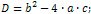 formula for the discriminant of a quadratic equation