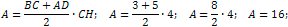 area of a trapezoid is 16 cm²