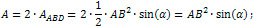 formula for area of a rhombus