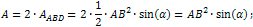 formula for area of a rhombus