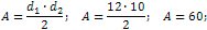 area of a rhombus is 60 cm²
