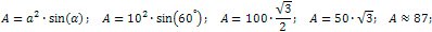 area of a rhombus is 87 cm²