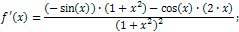 Derivative of cosine examples