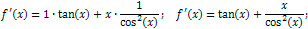 Derivative of tangent examples
