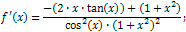 Derivative of tangent examples