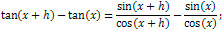 Derivative of tangent formula proof