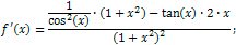 Derivative of tangent examples