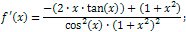 Derivative of tangent examples