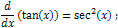 Derivative of tangent formula