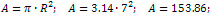Area of a circle is 153.86 cm²