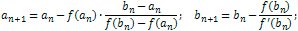 Combined secant-newton method formulas