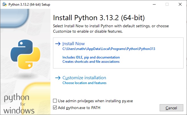 как установить python