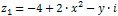 z1 = -4 + 2 * x^2 - y * i