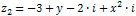 z2 = -3 + y - 2 * i + x^2 * i