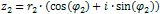 z2 = r2 * (cos(φ2) + i * sin(φ2))